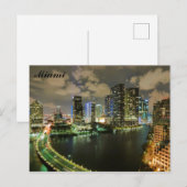 Carte Postale Miami Florida City Skyline Travel (Devant / Derrière)