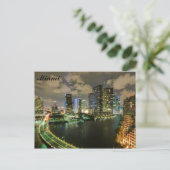 Carte Postale Miami Florida City Skyline Travel (Debout devant)