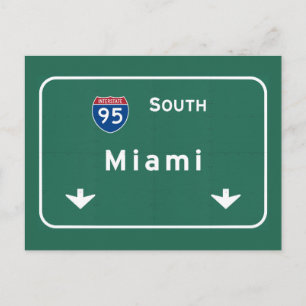 Carte Postale Miami Florida fl Interstate Highway Freeway :