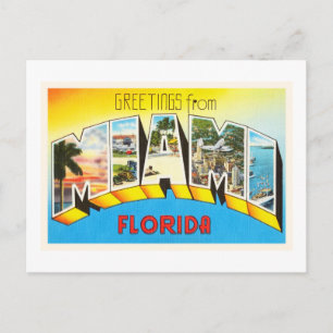 Carte Postale Miami Florida FL Vieux souvenir Vintage voyage