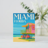 Carte Postale Miami Florida Lifeguard Stand Beach (Debout devant)