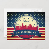 Carte Postale Miami Florida Skyline (Devant / Derrière)