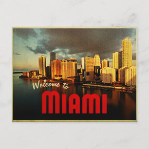 Carte Postale Miami Florida Skyline