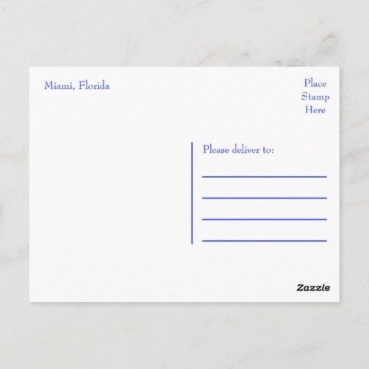 Carte Postale Miami Florida Skyline et Harbour At Night - USA (Dos)