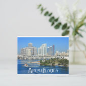Carte Postale Miami Florida Skyline et Harbour - États-Unis (Debout devant)