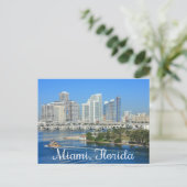 Carte Postale Miami Florida Skyline et Harbour - États-Unis (Debout devant)
