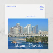Carte Postale Miami Florida Skyline et Harbour - États-Unis (Devant / Derrière)