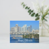 Carte Postale Miami Florida Skyline et Harbour Postcard (Debout devant)