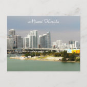 Carte Postale Miami Floride, Skyline, Grands bâtiments, Pont (Devant)