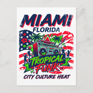 Carte Postale Miami Floride Tropical Funk Culture Urbaine Chaleu