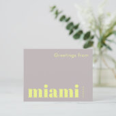 Carte Postale Miami Floride typographique jaune (Debout devant)