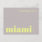 Carte Postale Miami Floride typographique jaune (Devant)