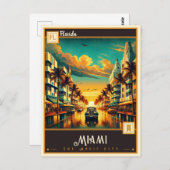Carte Postale Miami, Floride | VINTAGE (Devant / Derrière)