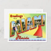 Carte postale Miami, Floride Vintage Big Letters (Devant / Derrière)