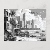 Miami Floride Voyage noir et blanc