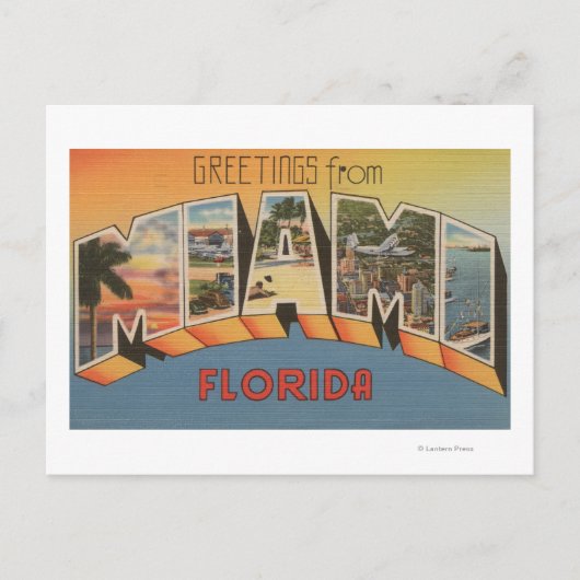 Carte Postale Miami, FlorideScènes de grandes lettresMiami, FL (Devant)