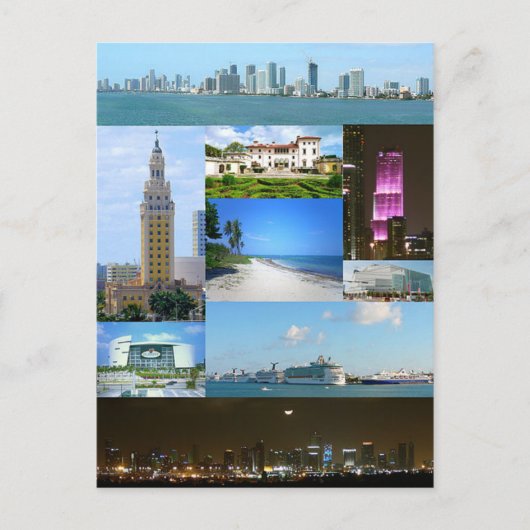 Carte postale Miami Monuments, Floride, États-Unis (Devant)