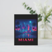 Carte Postale Miami Moonrise - Neon Skyline (Debout devant)