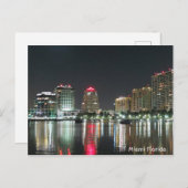 Carte Postale Miami Night Skyline (Devant / Derrière)