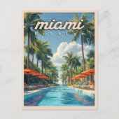 Carte Postale Miami Pool Vintage (Devant)
