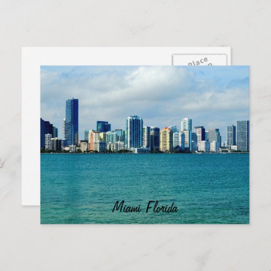 Carte postale Miami Skyline (Devant / Derrière)