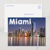 Carte Postale Miami Skyline At Night, Miami Florida, États-Unis (Devant / Derrière)