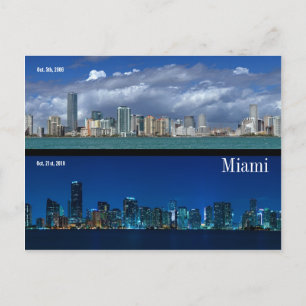 Carte Postale Miami Skyline en 2006 et 2010