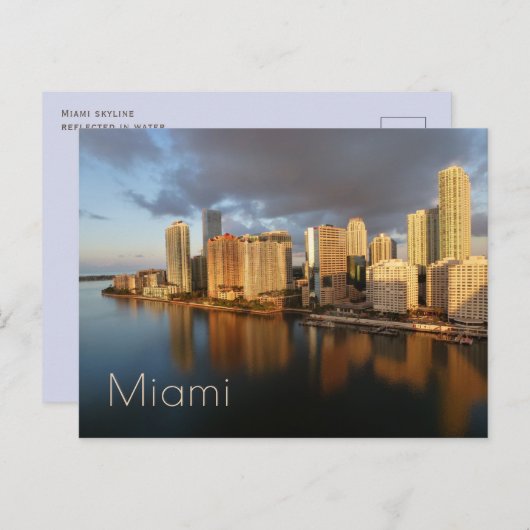 Carte Postale Miami Skyline et réflexion (Devant / Derrière)