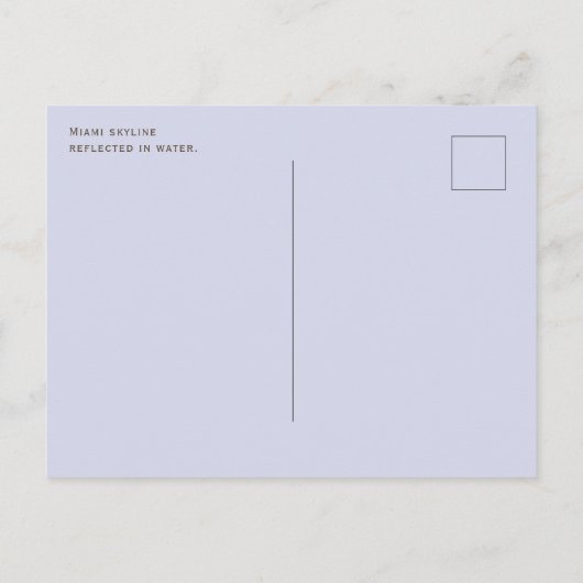 Carte Postale Miami Skyline et réflexion (Dos)