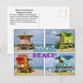 Carte postale Miami South Beach Lifeguard Towers (Devant / Derrière)