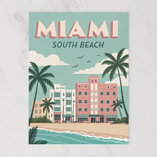 Carte Postale Miami South Beach : Vintage charme côtier