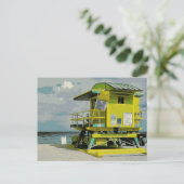 Carte Postale Miami South Beach Yellow Lifeguard Tower (Debout devant)