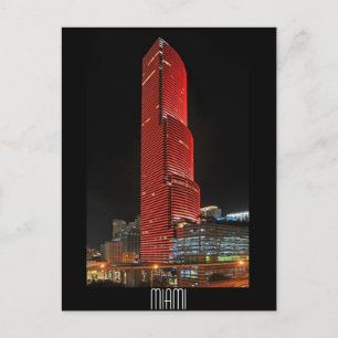 Carte Postale Miami Tower, reflets rouges