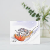Carte postale Mic, Mac & Moe's Winter Holiday (Debout devant)