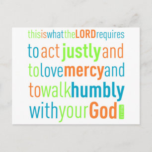 Carte Postale Micah 6:8