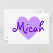 Carte Postale Micah en violet (Devant / Derrière)