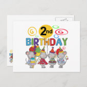 Carte Postale Mice 2e anniversaire T-shirts et cadeaux (Devant / Derrière)
