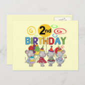 Carte Postale Mice 2e anniversaire T-shirts et cadeaux (Devant / Derrière)