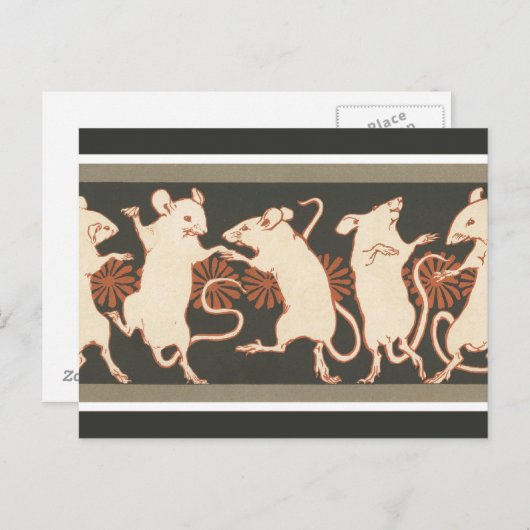 Carte Postale Mice dansante (Devant / Derrière)