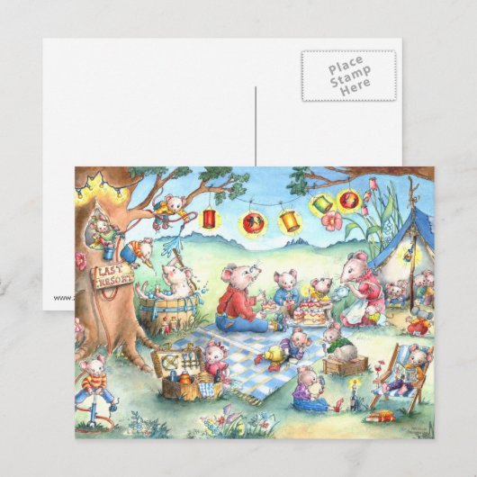 Carte postale Mice Picknick (Devant / Derrière)