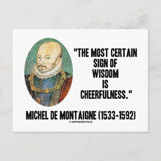 Carte Postale Michel de Montaigne Signe De Sagesse Gentillesse (Devant)