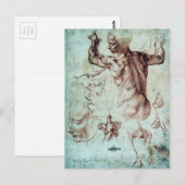 Carte Postale Michelangelo Buonarroti Etudes pour Libyan Sibyl (Devant / Derrière)