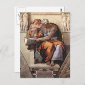 Carte Postale Michelangelo : Chapelle Sixtine Plafond : Cumaean (Devant / Derrière)