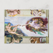 Carte Postale Michelangelo - Création d'Adam, Chapelle Sixtine (Devant)