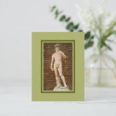 CARTE POSTALE MICHELANGELO DAVID AVEC FEUILLES DE FIGURE (Debout devant)