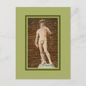 CARTE POSTALE MICHELANGELO DAVID AVEC FEUILLES DE FIGURE (Devant)