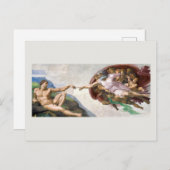 CARTE POSTALE : MICHELANGELO : LA CRÉATION D'ADAM (Devant / Derrière)