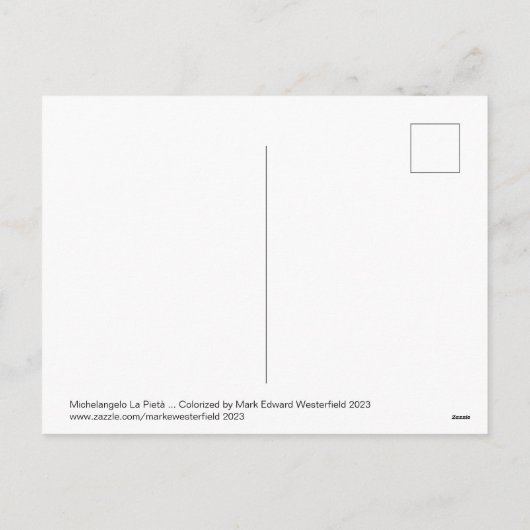 CARTE POSTALE MICHELANGELO PIETA (Dos)