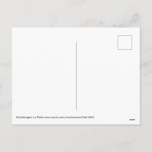 CARTE POSTALE MICHELANGELO PIETA (Dos)