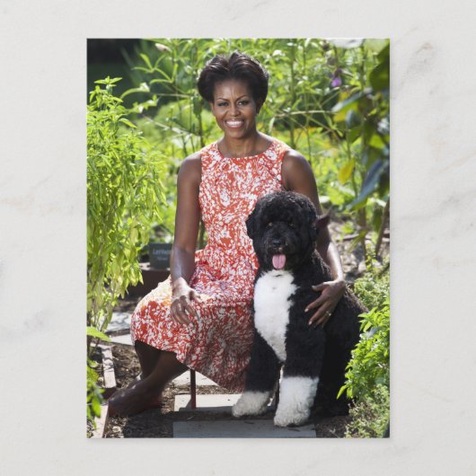 Carte Postale Michele et Bo Obama (Devant)